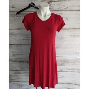 MIX 41 Hawthorn Red Pocket Tee Shirt Dress Sz S